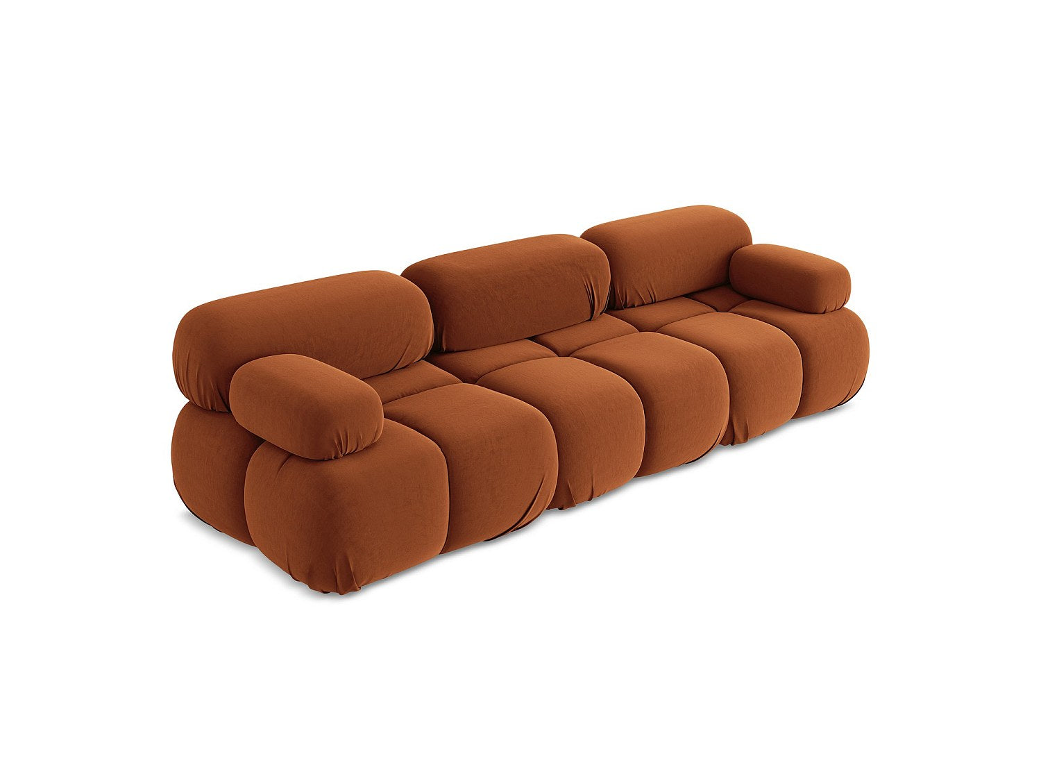 Canapé modulable 3 places orange velours