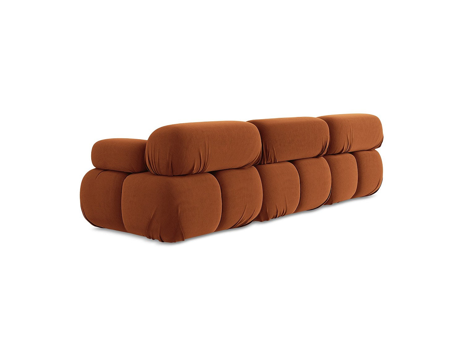 Canapé modulable 3 places orange velours