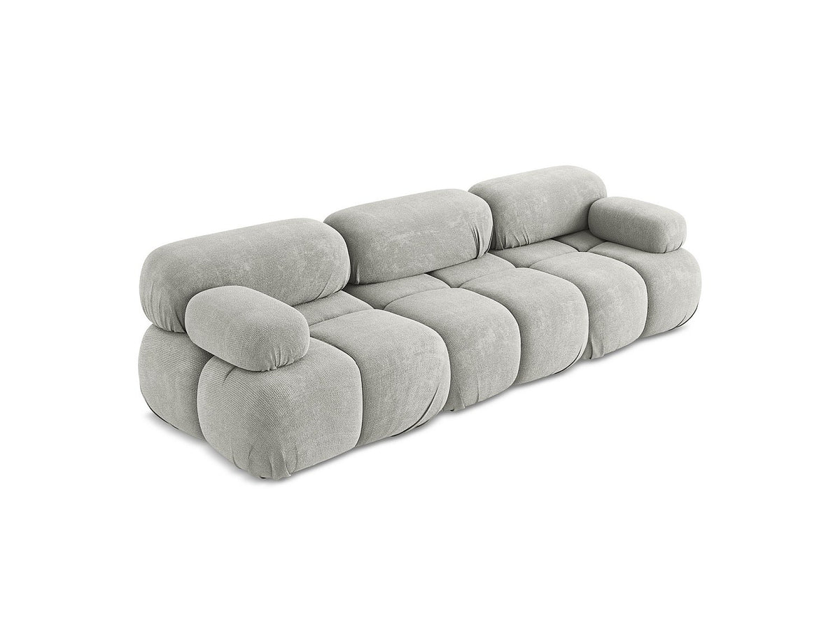 Canapé modulable 3 places gris tissu