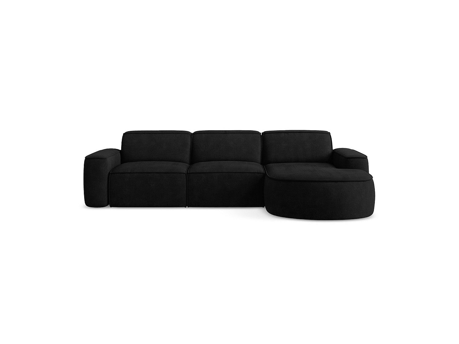 Canapé modulable 3 places noir tissu