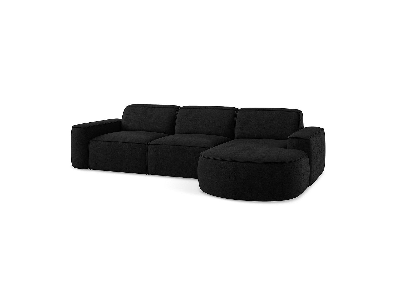 Canapé modulable 3 places noir tissu