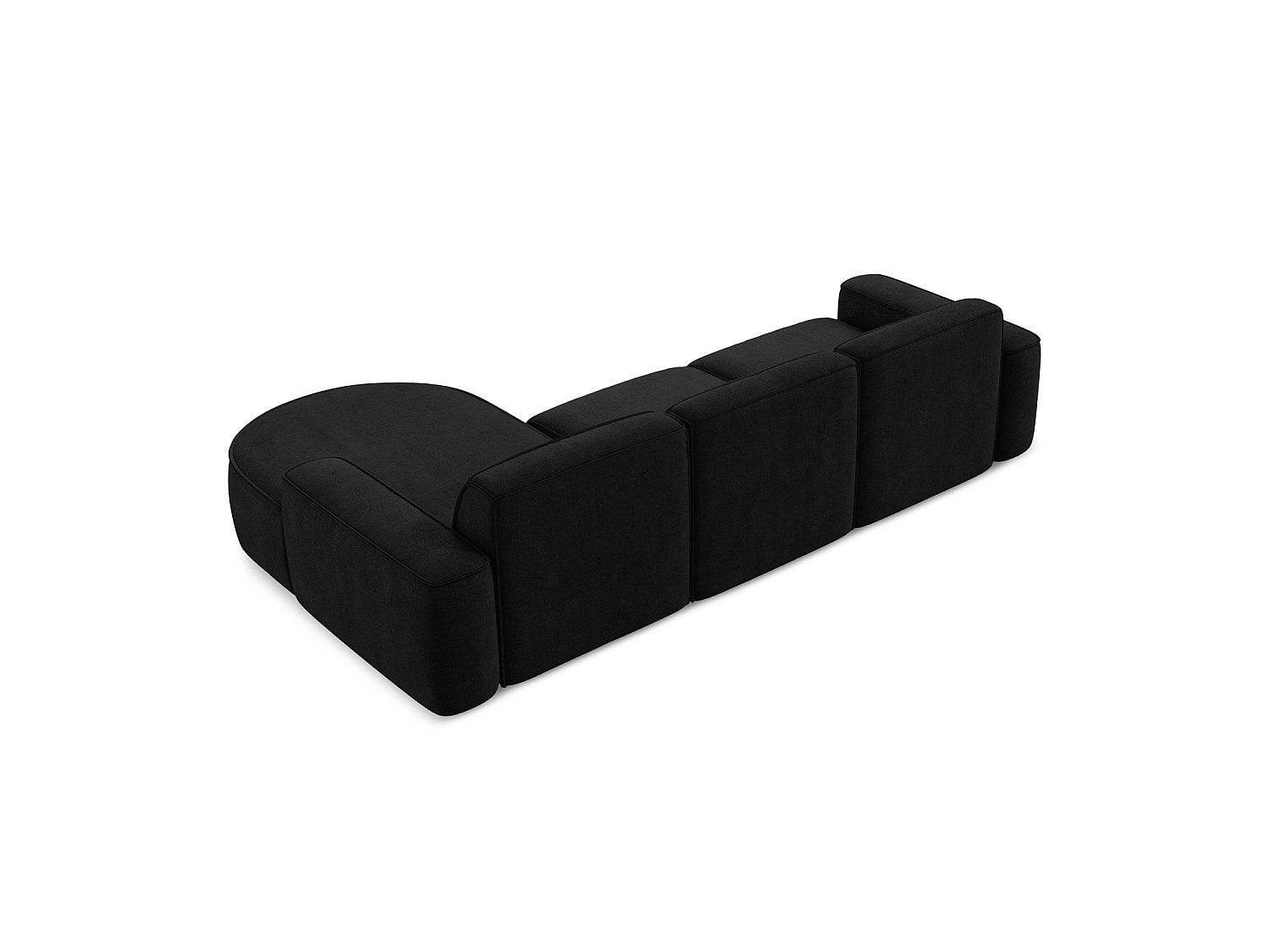 Canapé modulable 3 places noir tissu