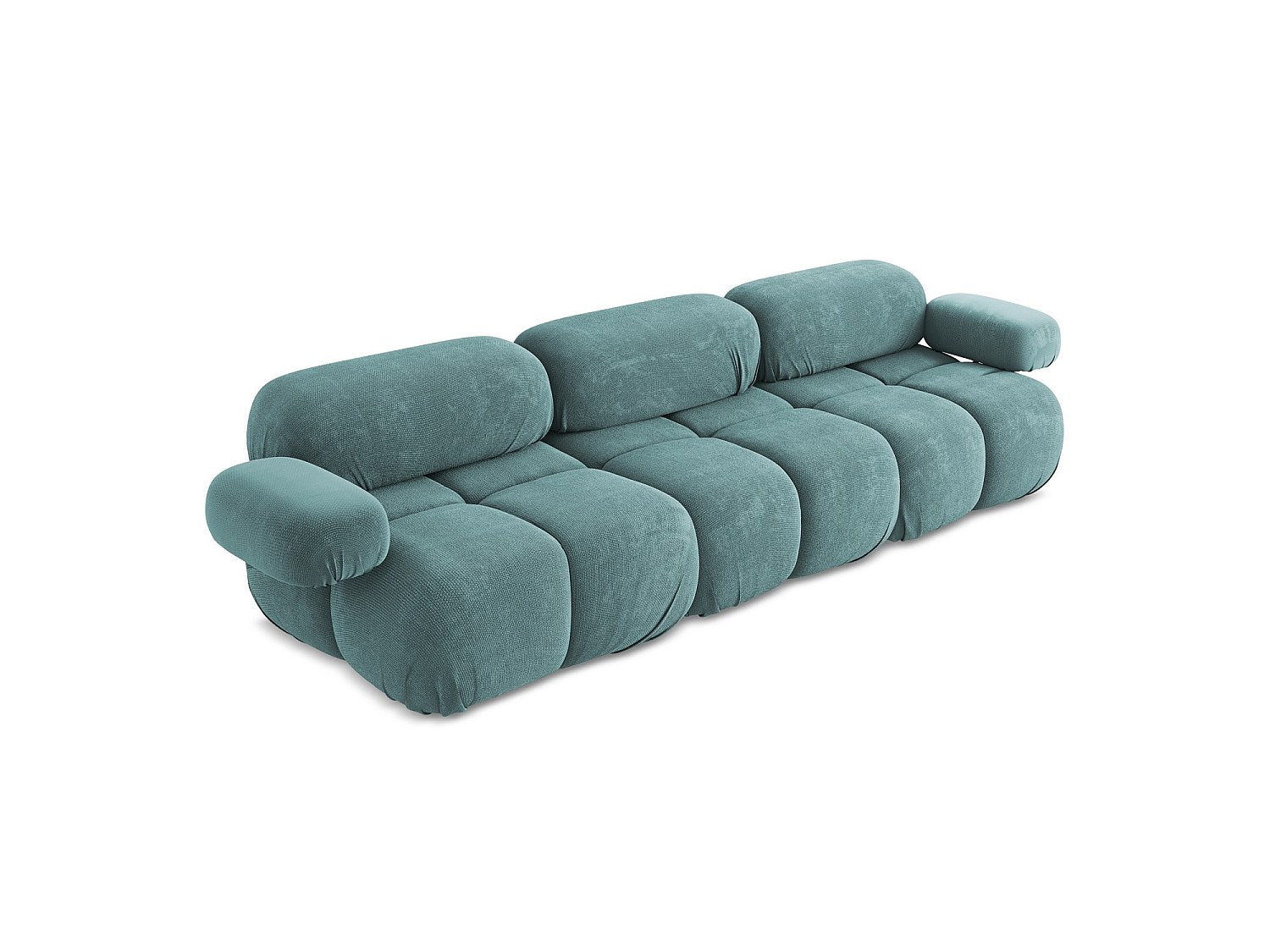 Canapé modulable 3 places bleu tissu