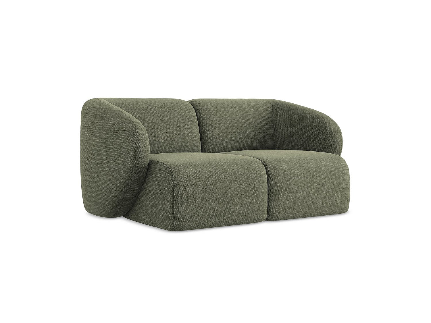 Canapé modulable 2 places vert tissu