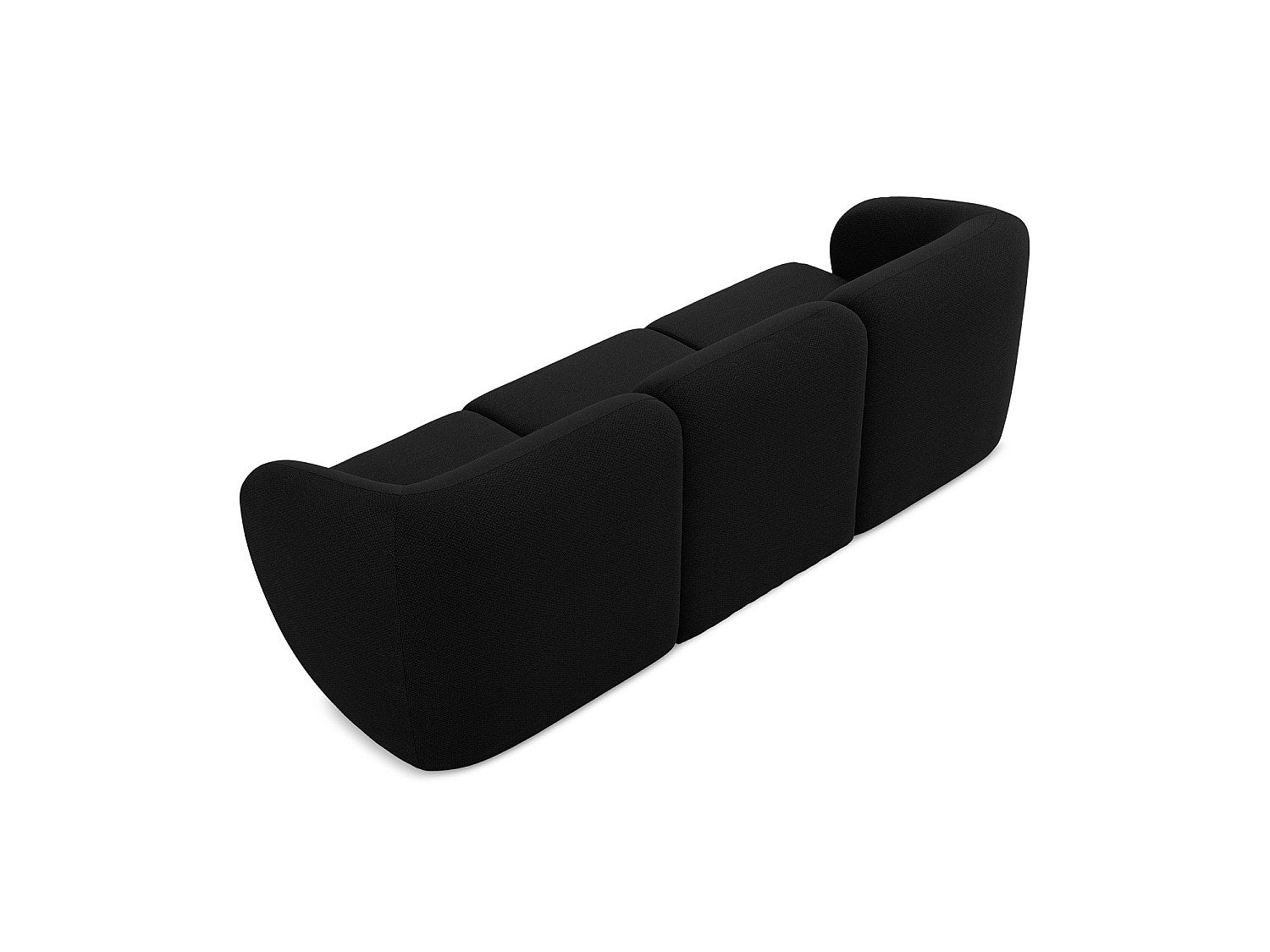 Canapé modulable 3 places noir tissu