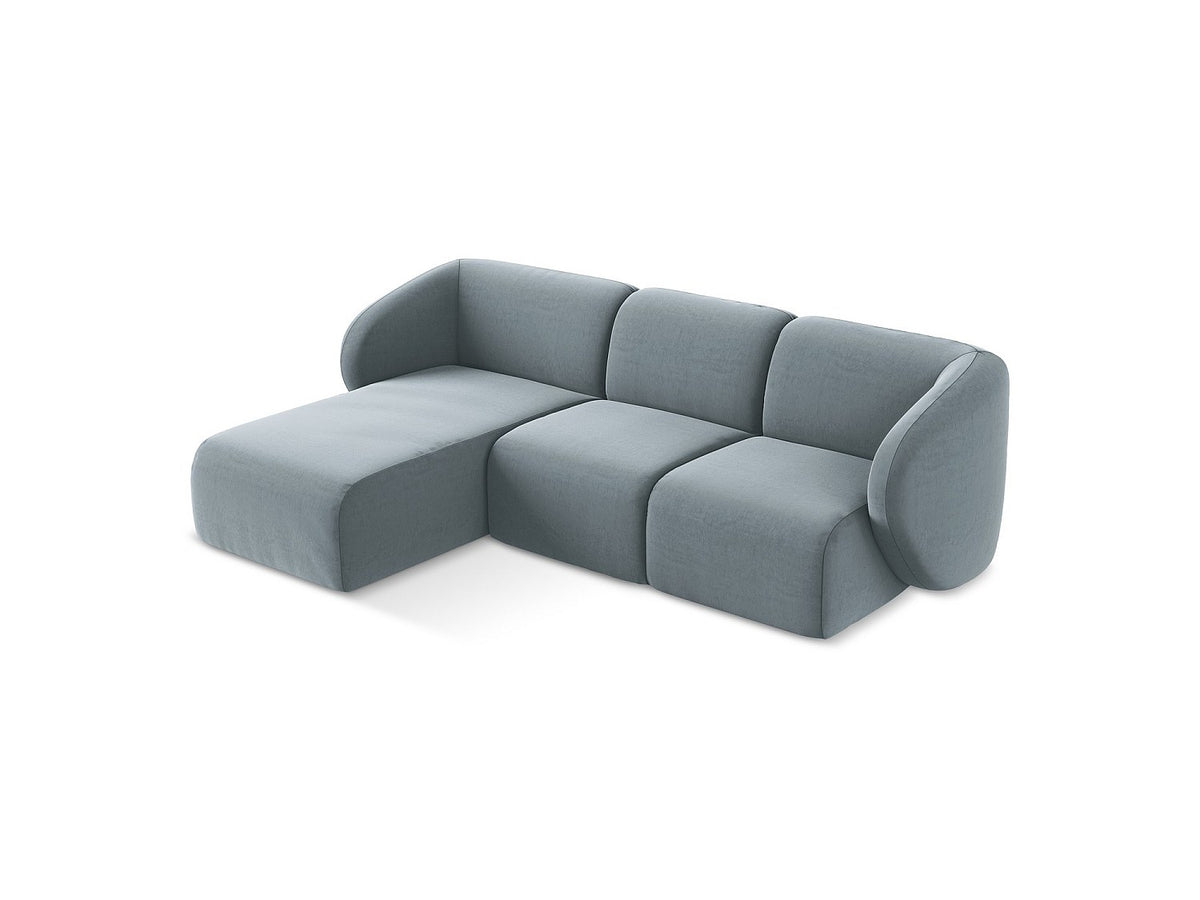 Canapé modulable 3 places bleu tissu