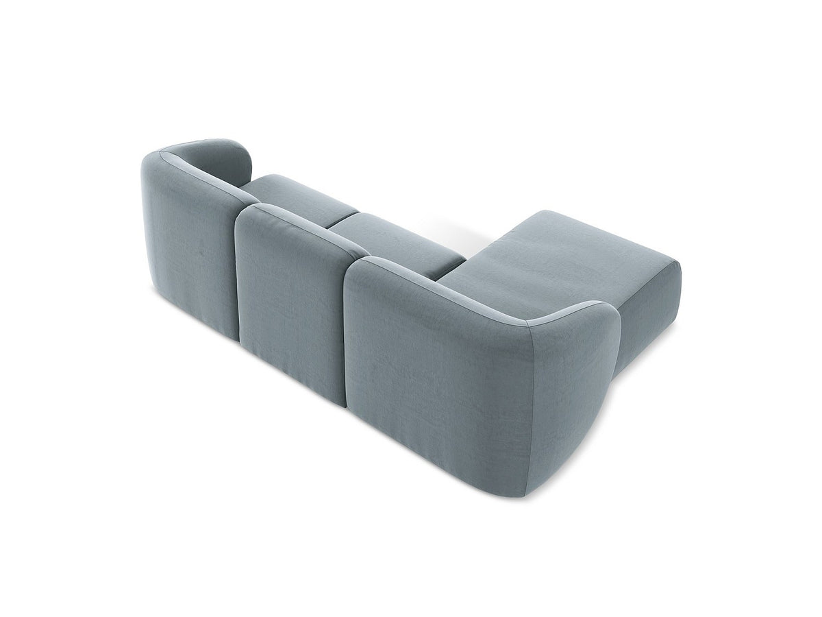 Canapé modulable 3 places bleu tissu