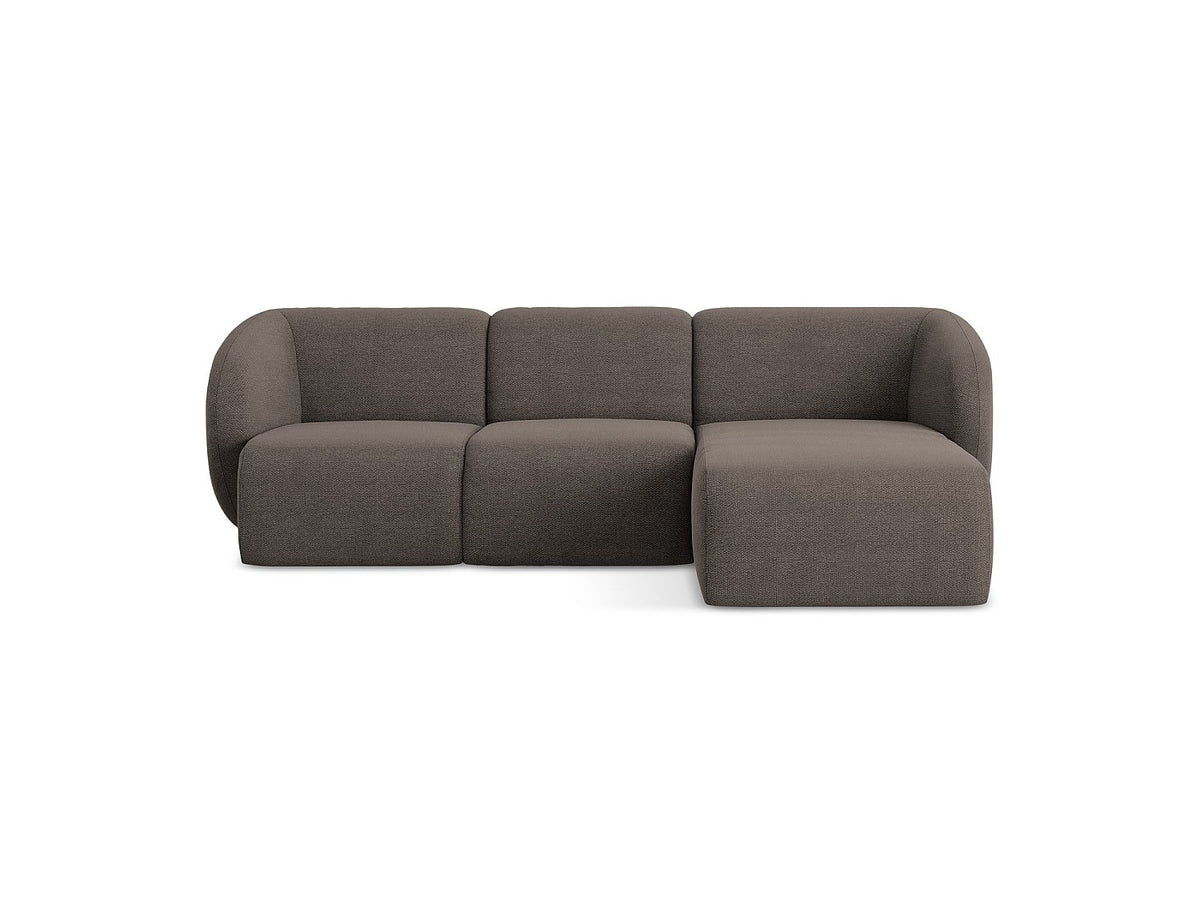 Canapé modulable 3 places marron tissu