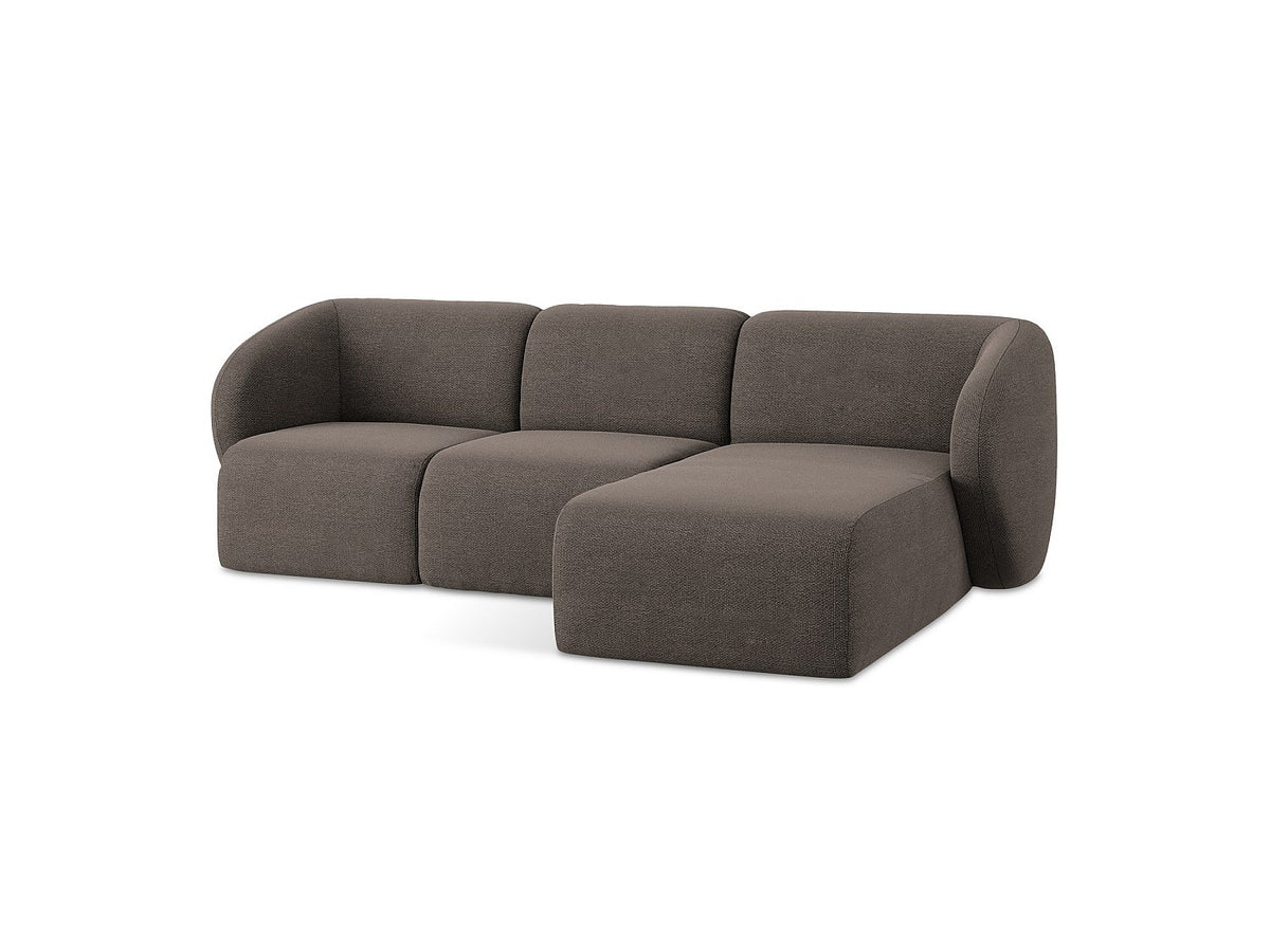 Canapé modulable 3 places marron tissu