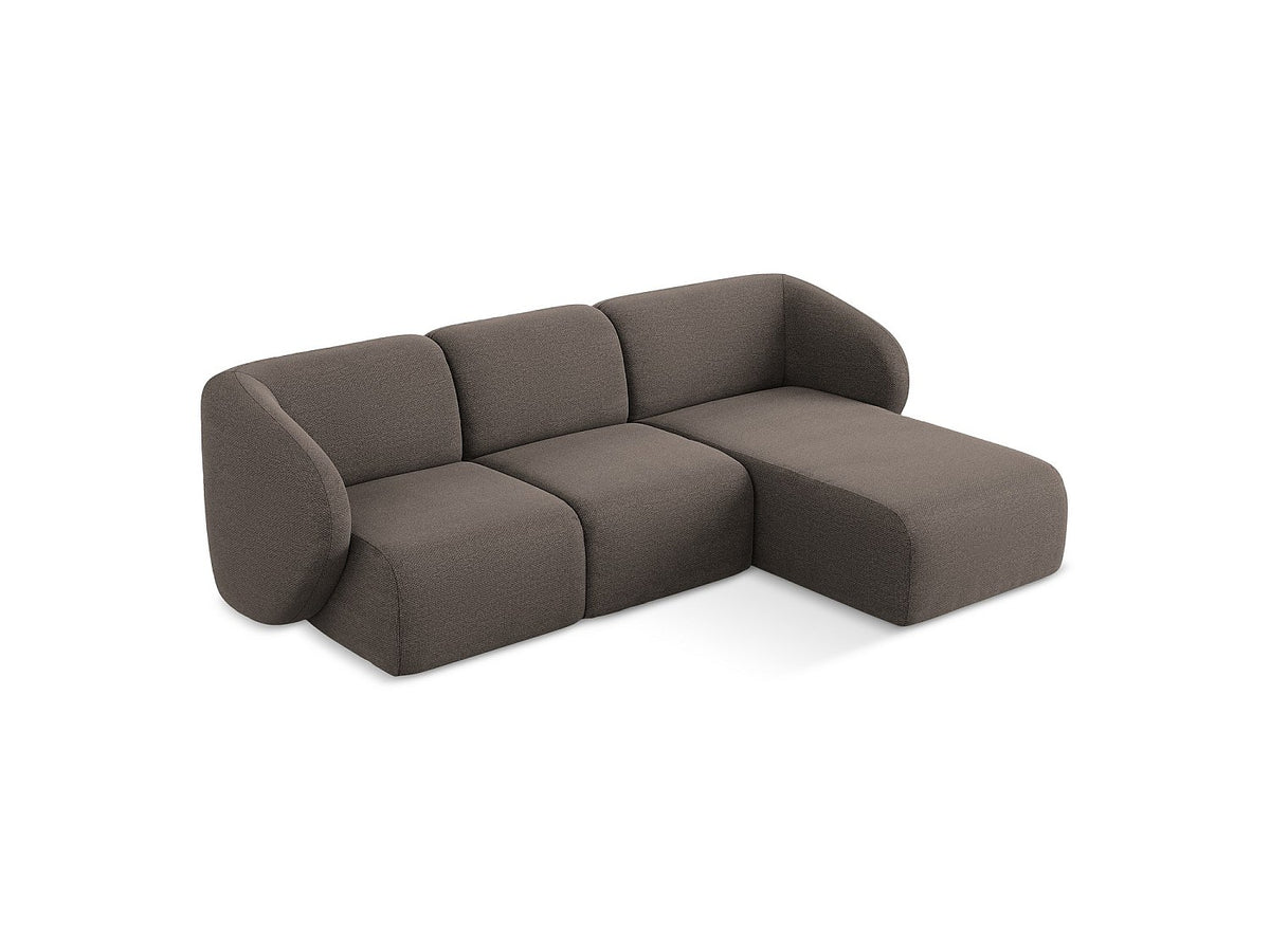 Canapé modulable 3 places marron tissu