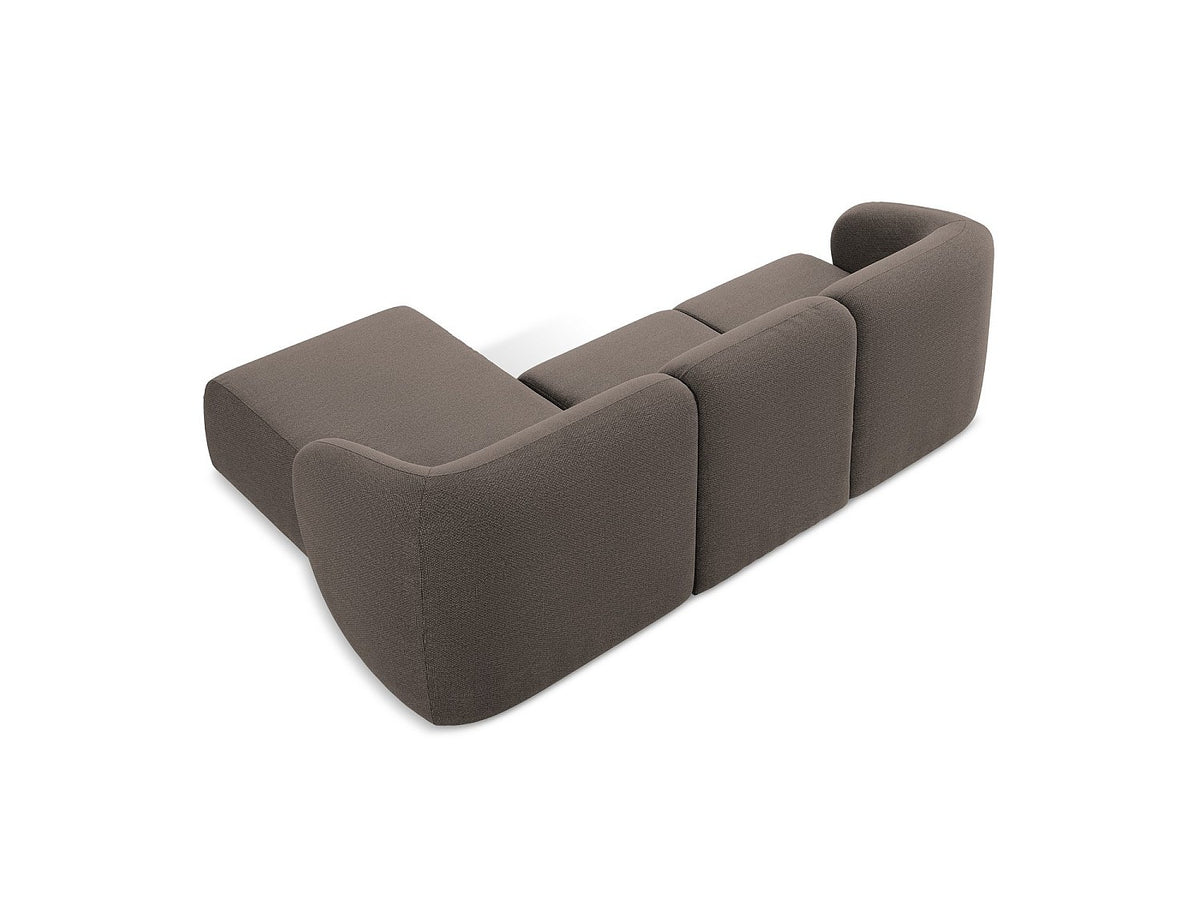 Canapé modulable 3 places marron tissu