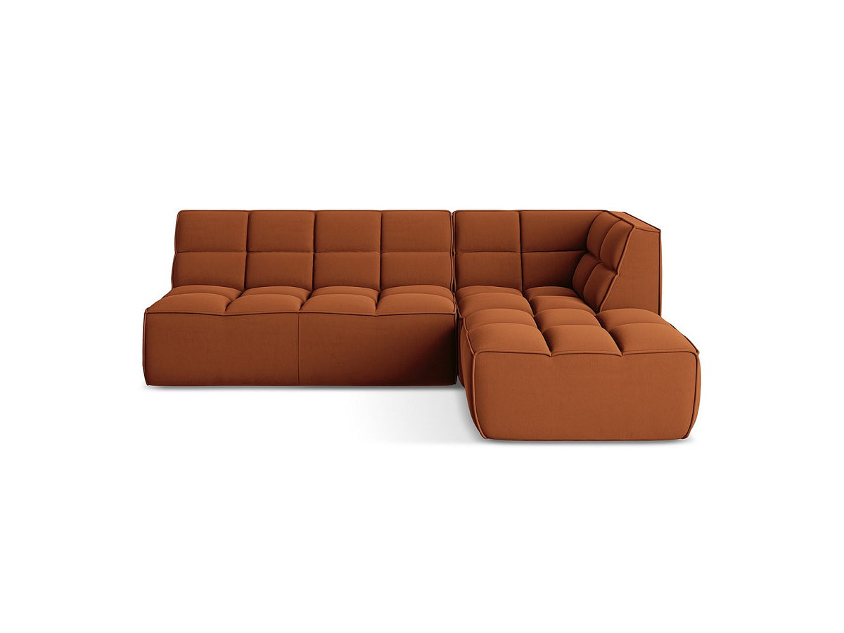 Canapé modulable 4 places orange tissu