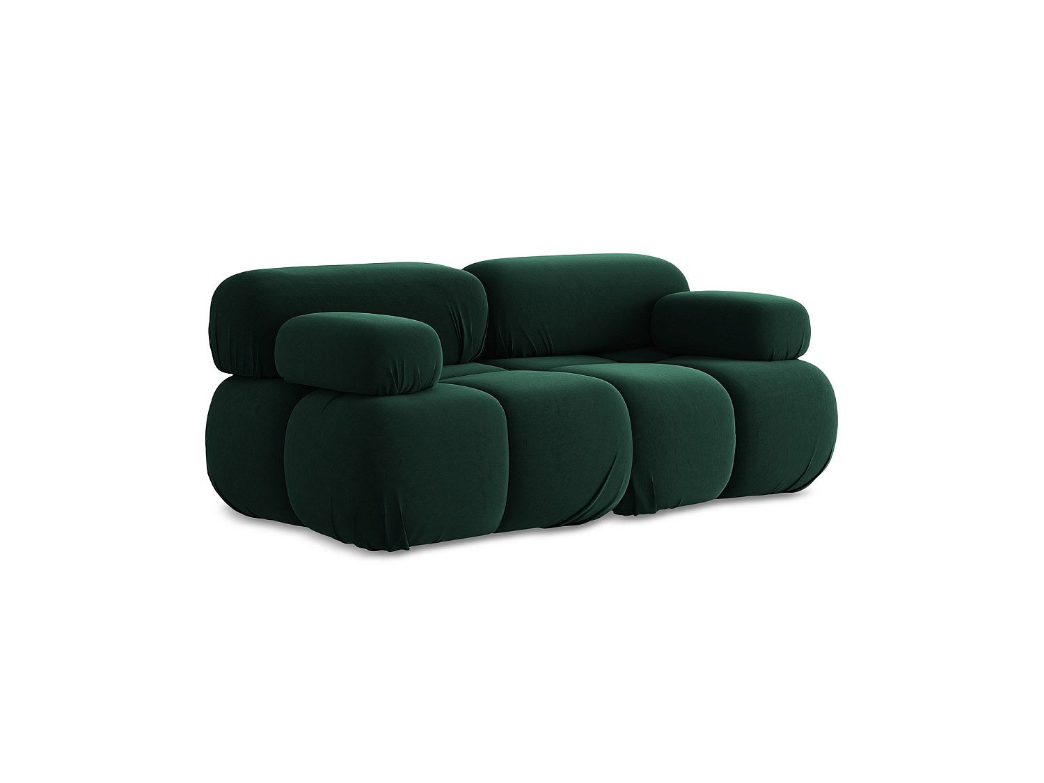 Canapé modulable 2 places vert velours