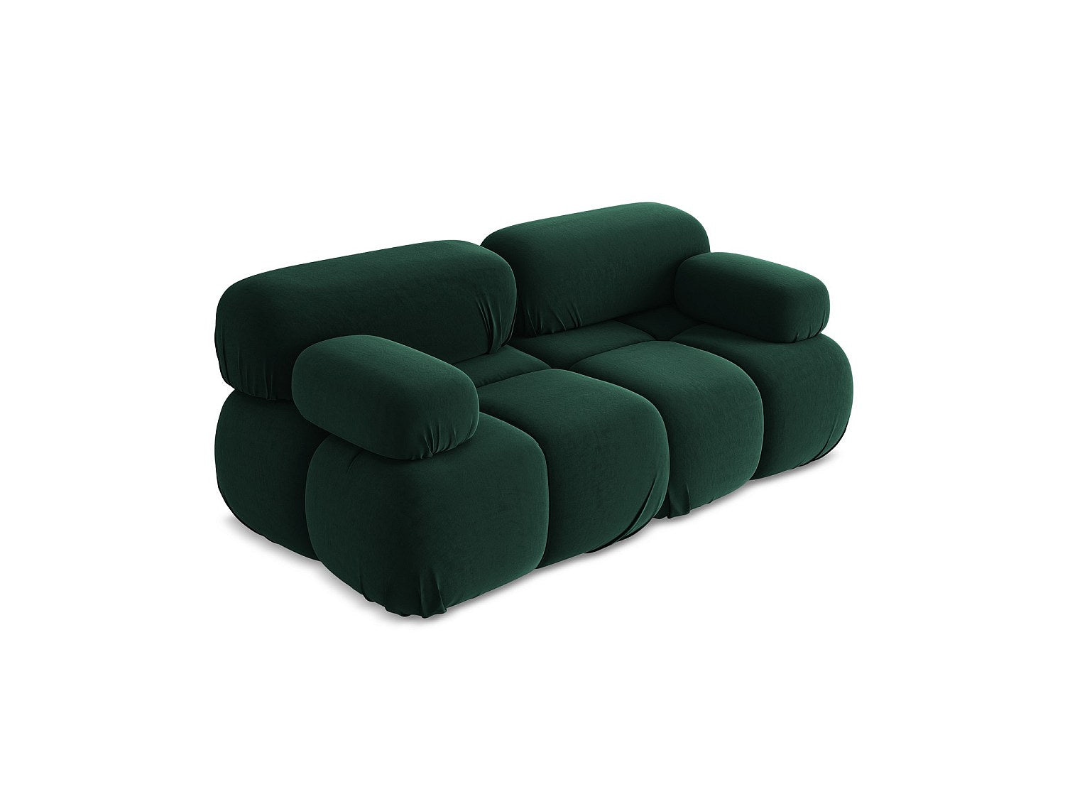 Canapé modulable 2 places vert velours