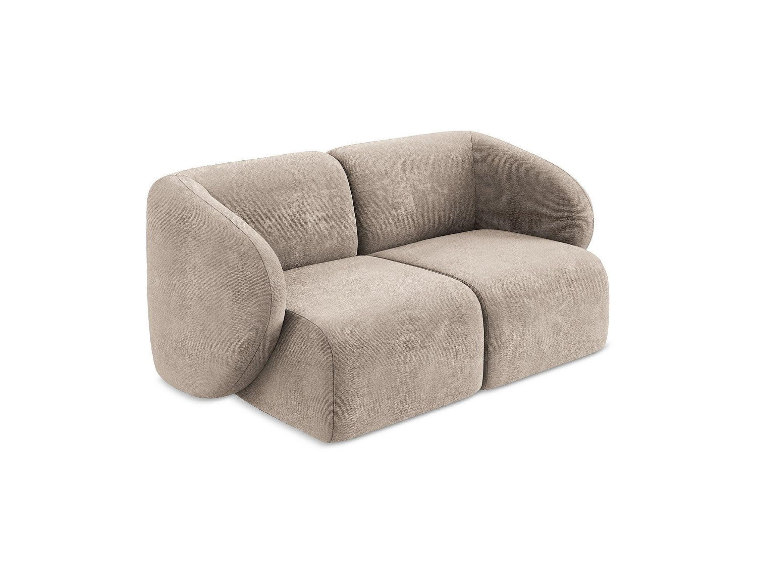 Canapé modulable 2 places beige tissu