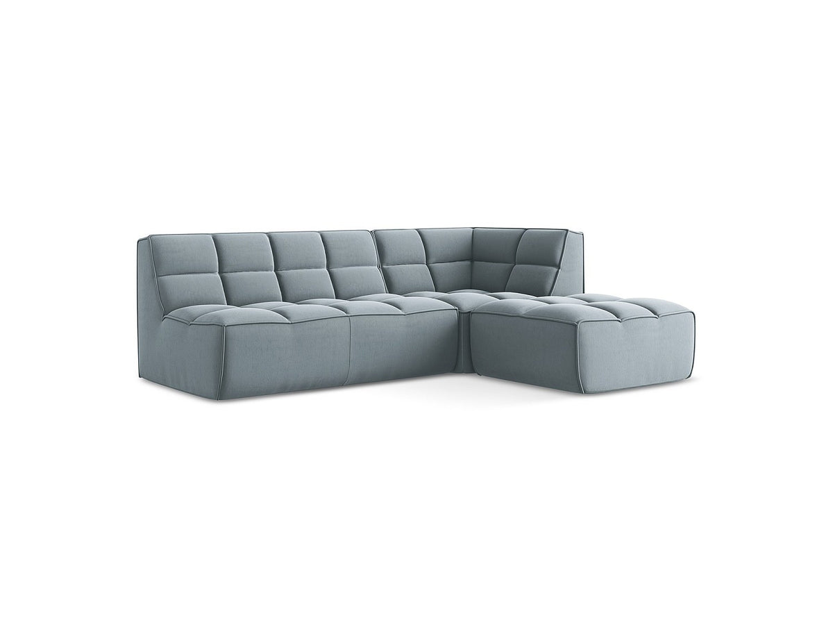 Canapé modulable 4 places bleu tissu
