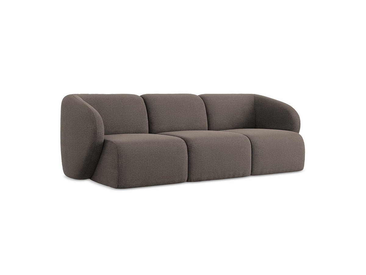 Canapé modulable 3 places marron tissu