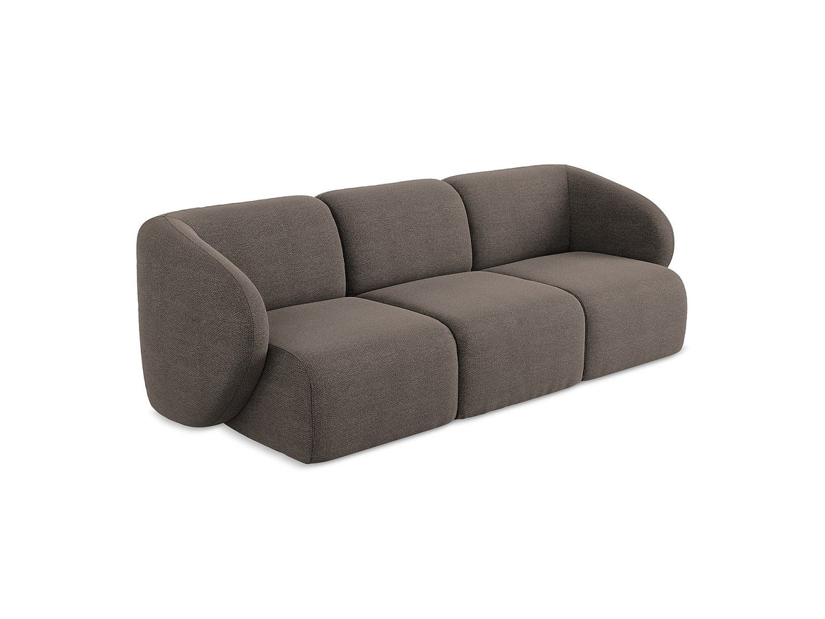 Canapé modulable 3 places marron tissu