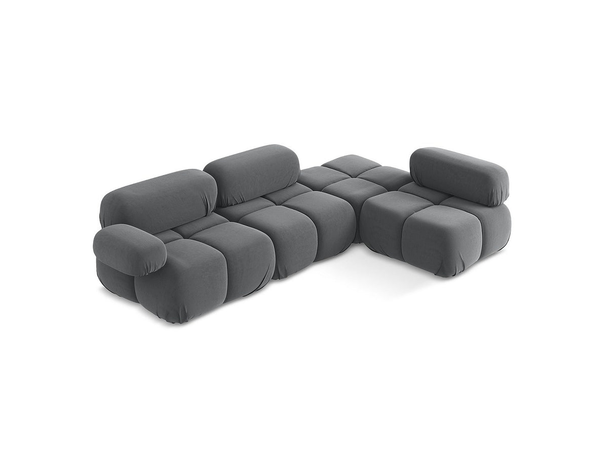 Canapé modulable 3 places gris velours