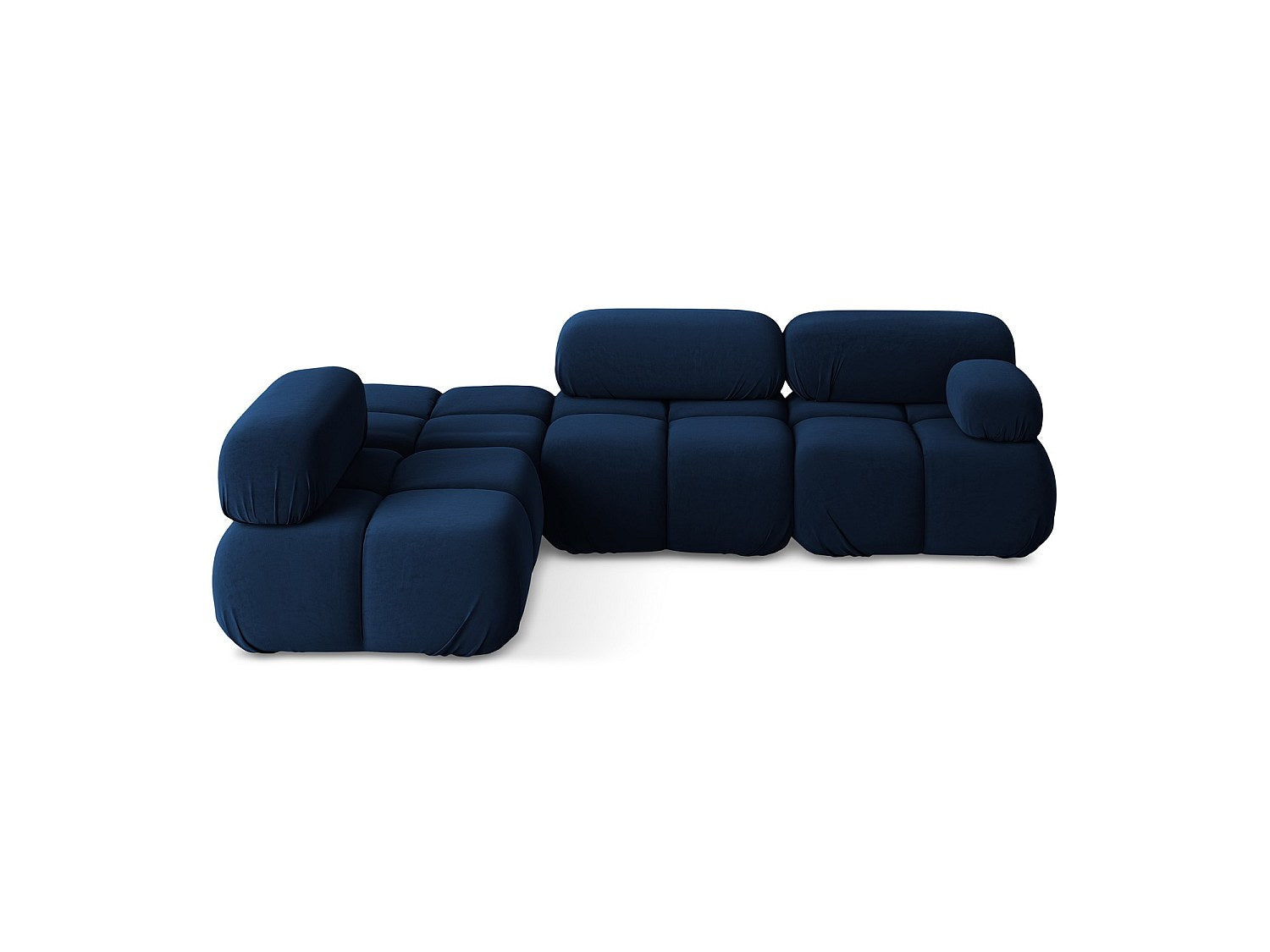 Canapé modulable 3 places bleu velours