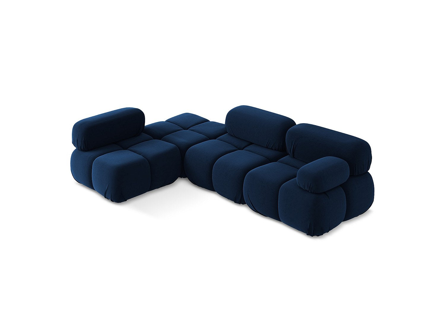 Canapé modulable 3 places bleu velours
