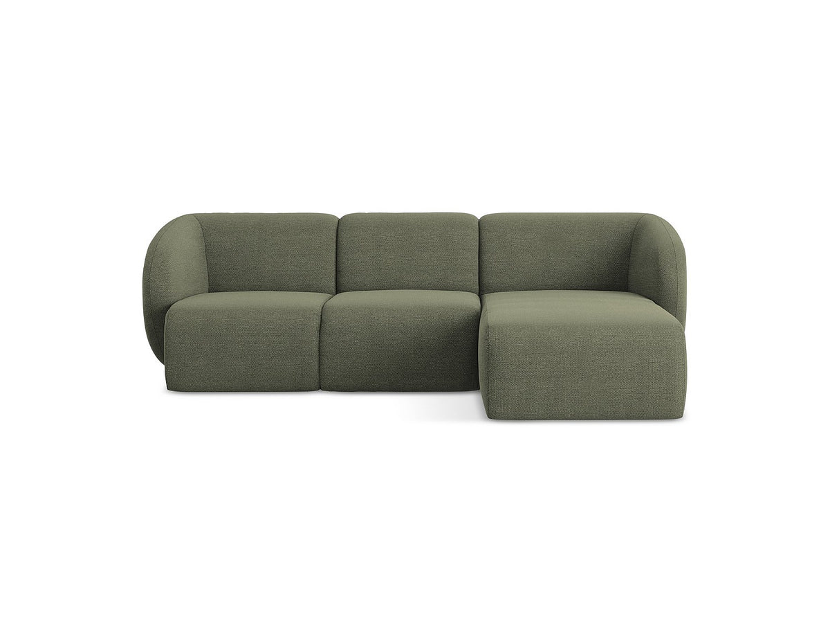 Canapé modulable 3 places vert tissu