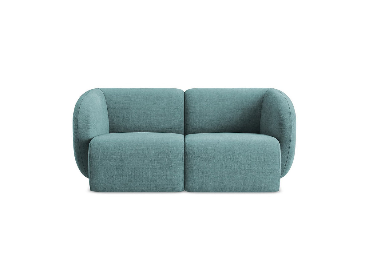 Canapé modulable 2 places bleu tissu