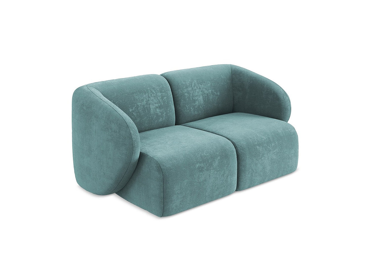 Canapé modulable 2 places bleu tissu
