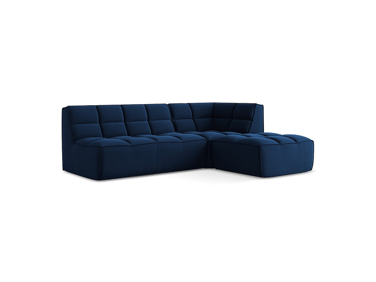 Canapé modulable 4 places bleu tissu