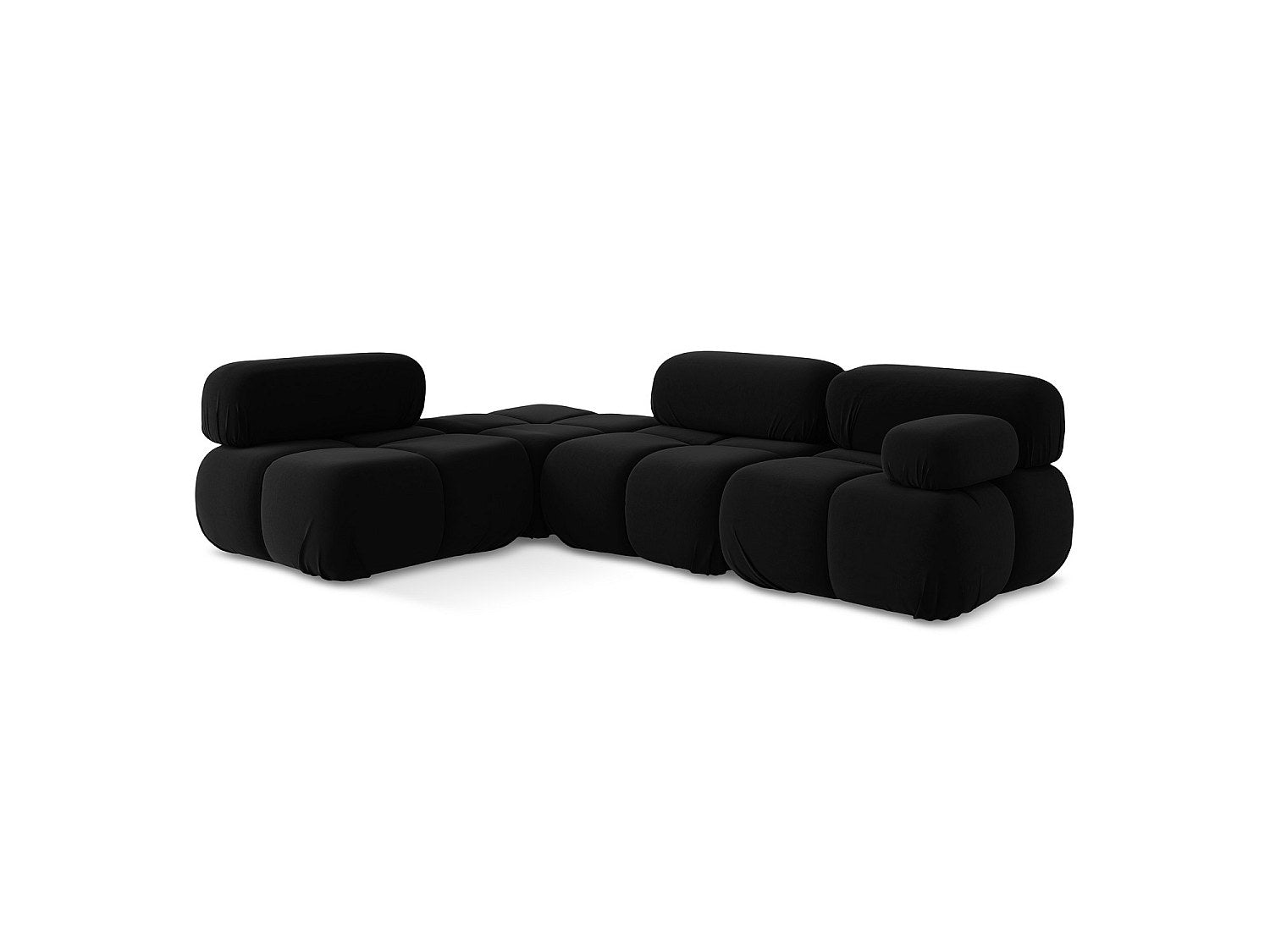 Canapé modulable 3 places noir velours