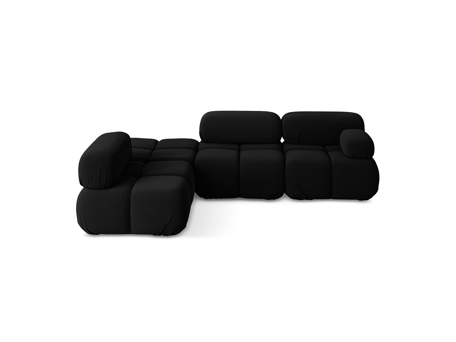 Canapé modulable 3 places noir velours