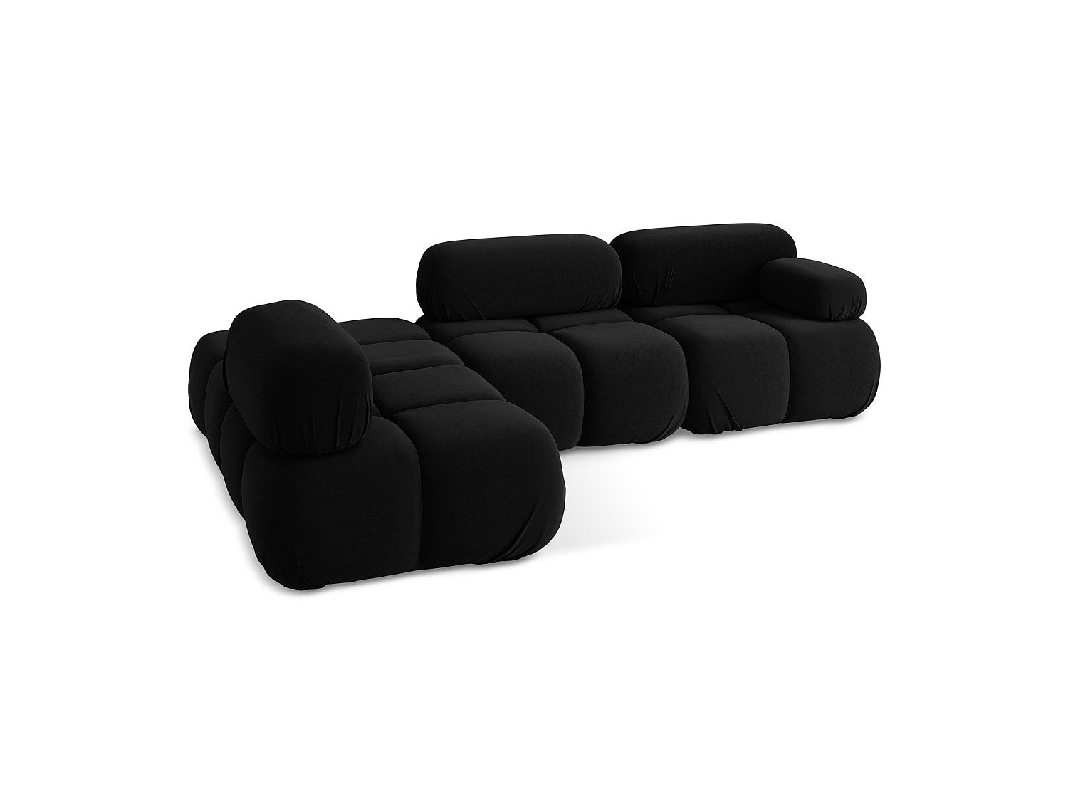 Canapé modulable 3 places noir velours