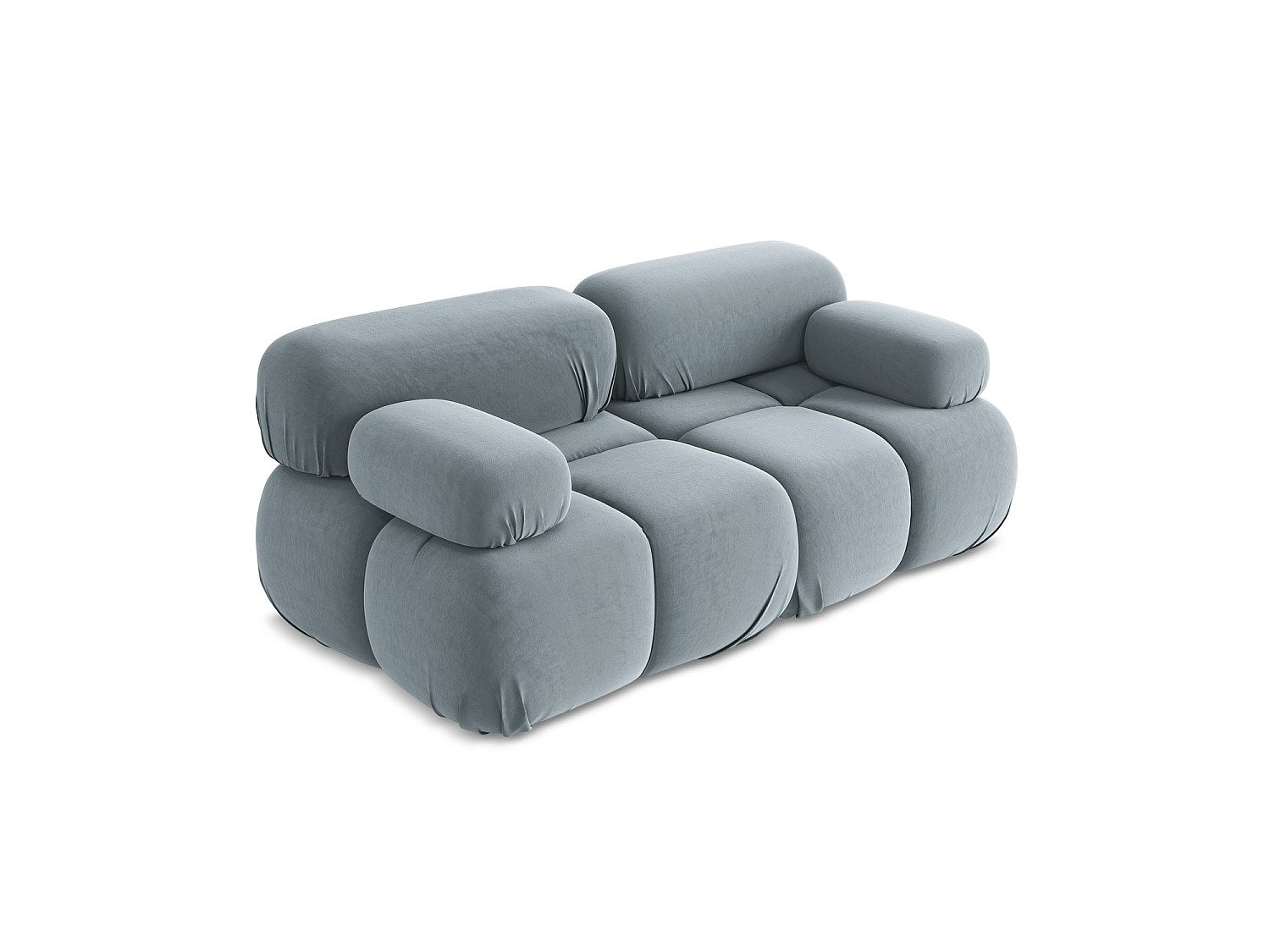 Canapé modulable 2 places bleu velours