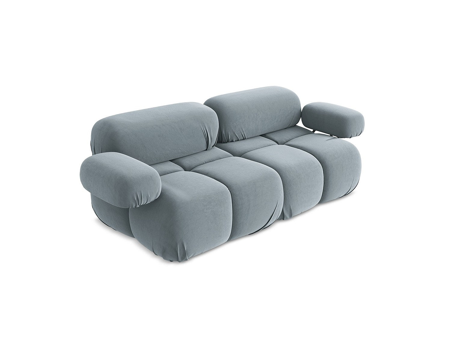 Canapé modulable 2 places bleu velours