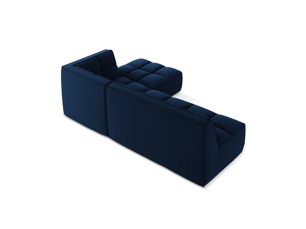 Canapé modulable 4 places bleu tissu