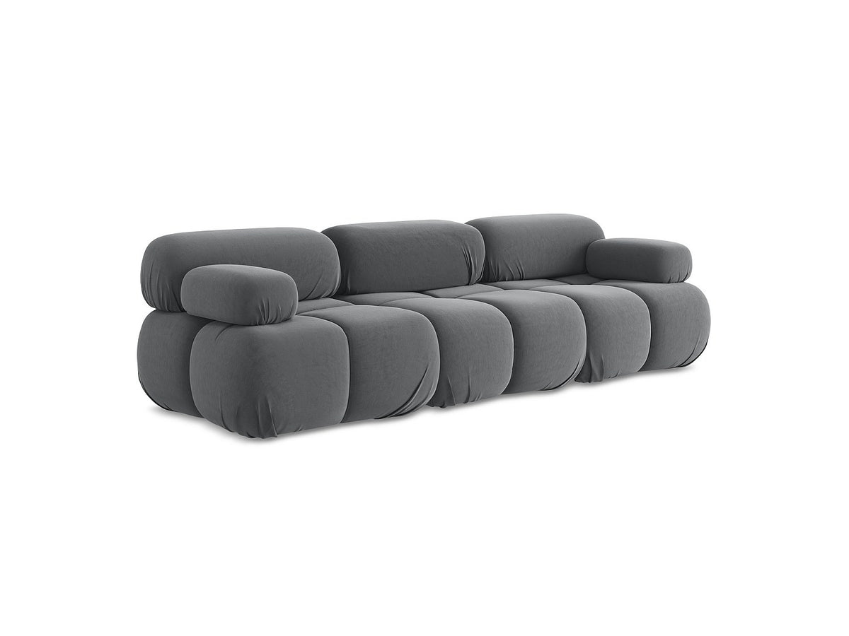 Canapé modulable 3 places gris velours