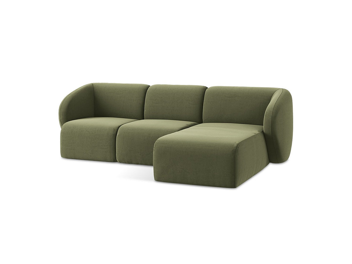 Canapé modulable 3 places vert tissu