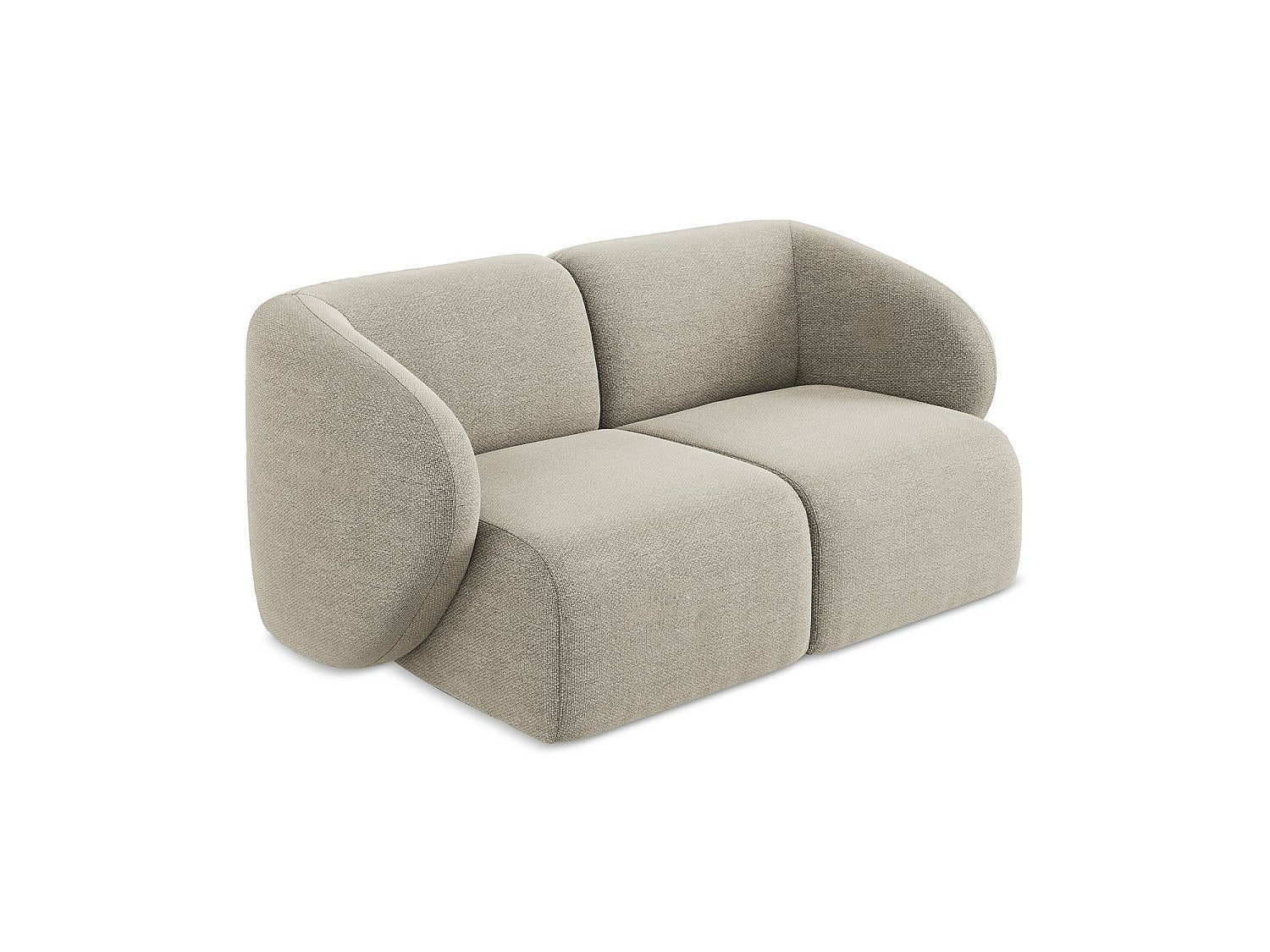 Canapé modulable 2 places taupe tissu