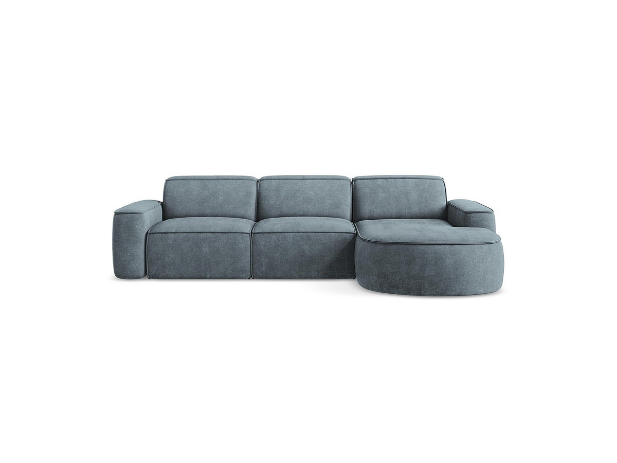 Canapé modulable 3 places bleu tissu