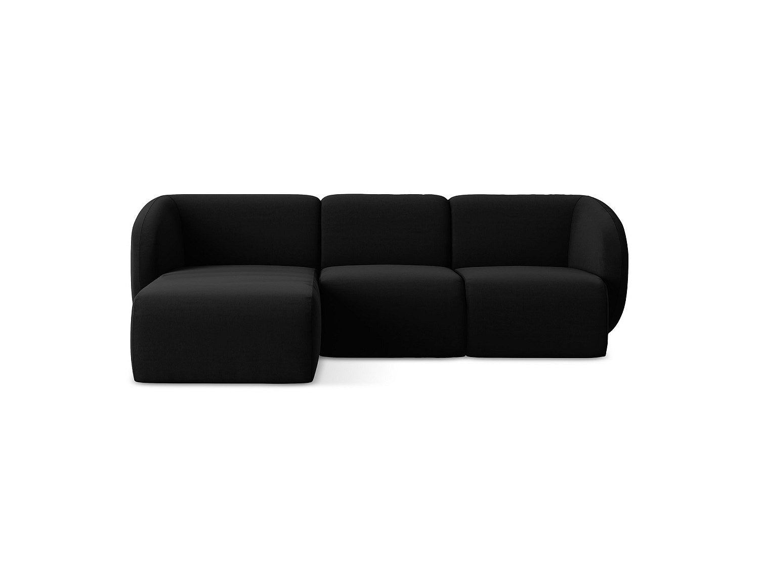 Canapé modulable 3 places noir tissu