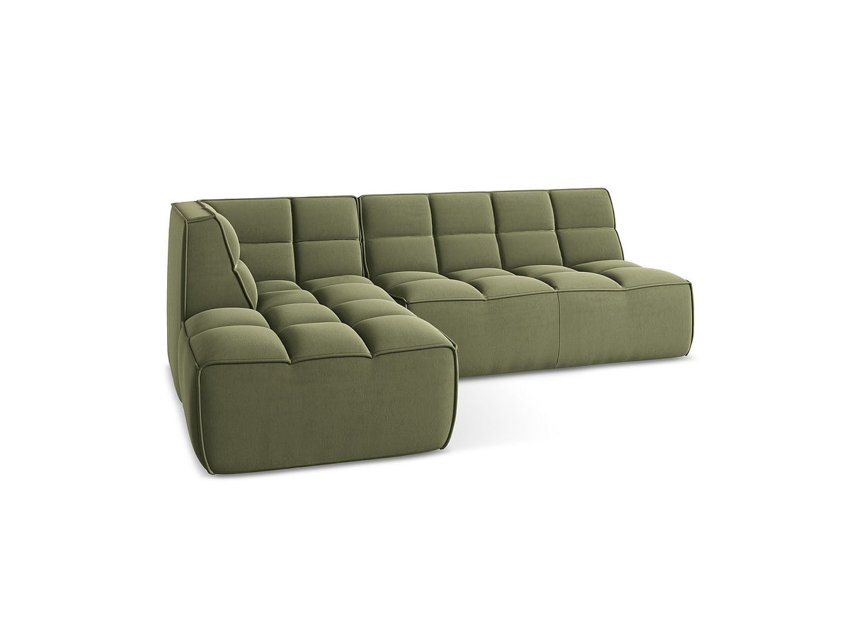 Canapé modulable 4 places vert tissu