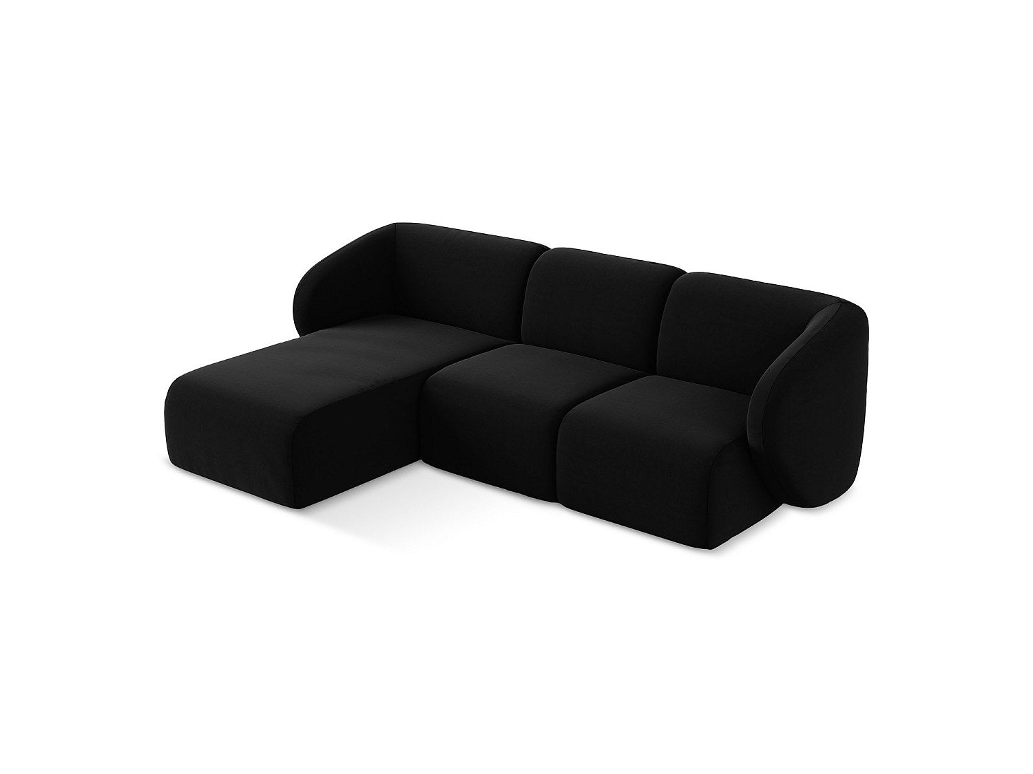 Canapé modulable 3 places noir tissu