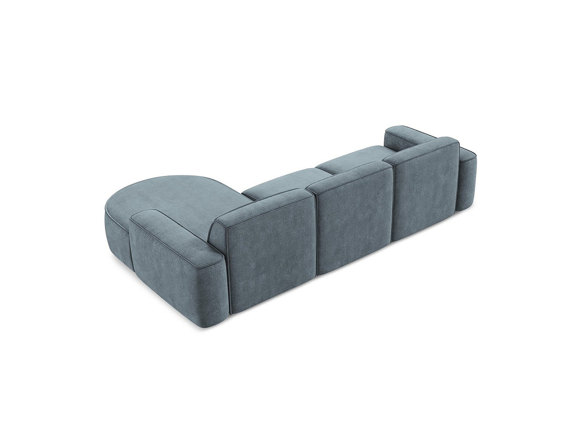 Canapé modulable 3 places bleu tissu