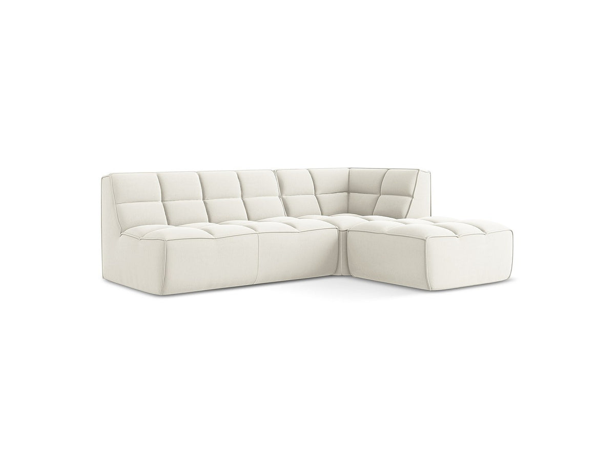 Canapé modulable 4 places beige tissu