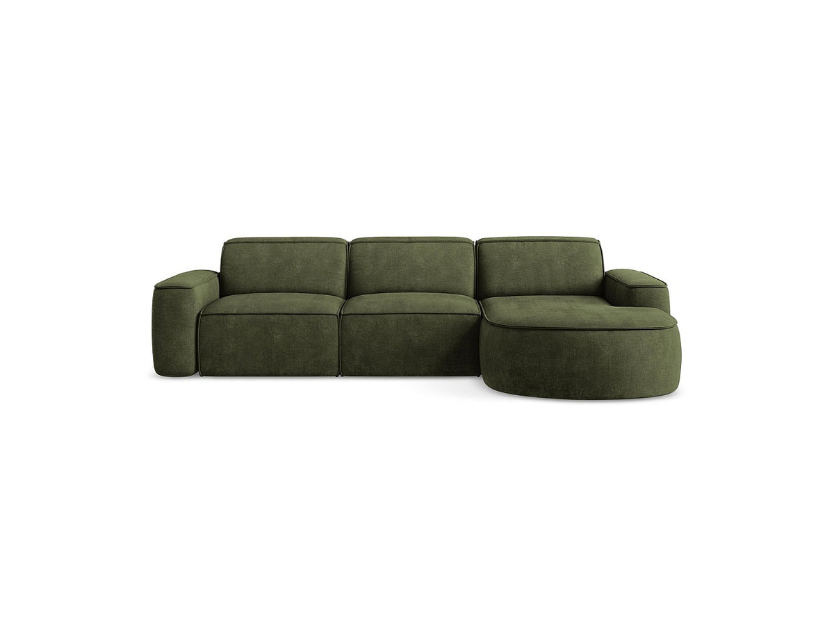 Canapé modulable 3 places vert tissu