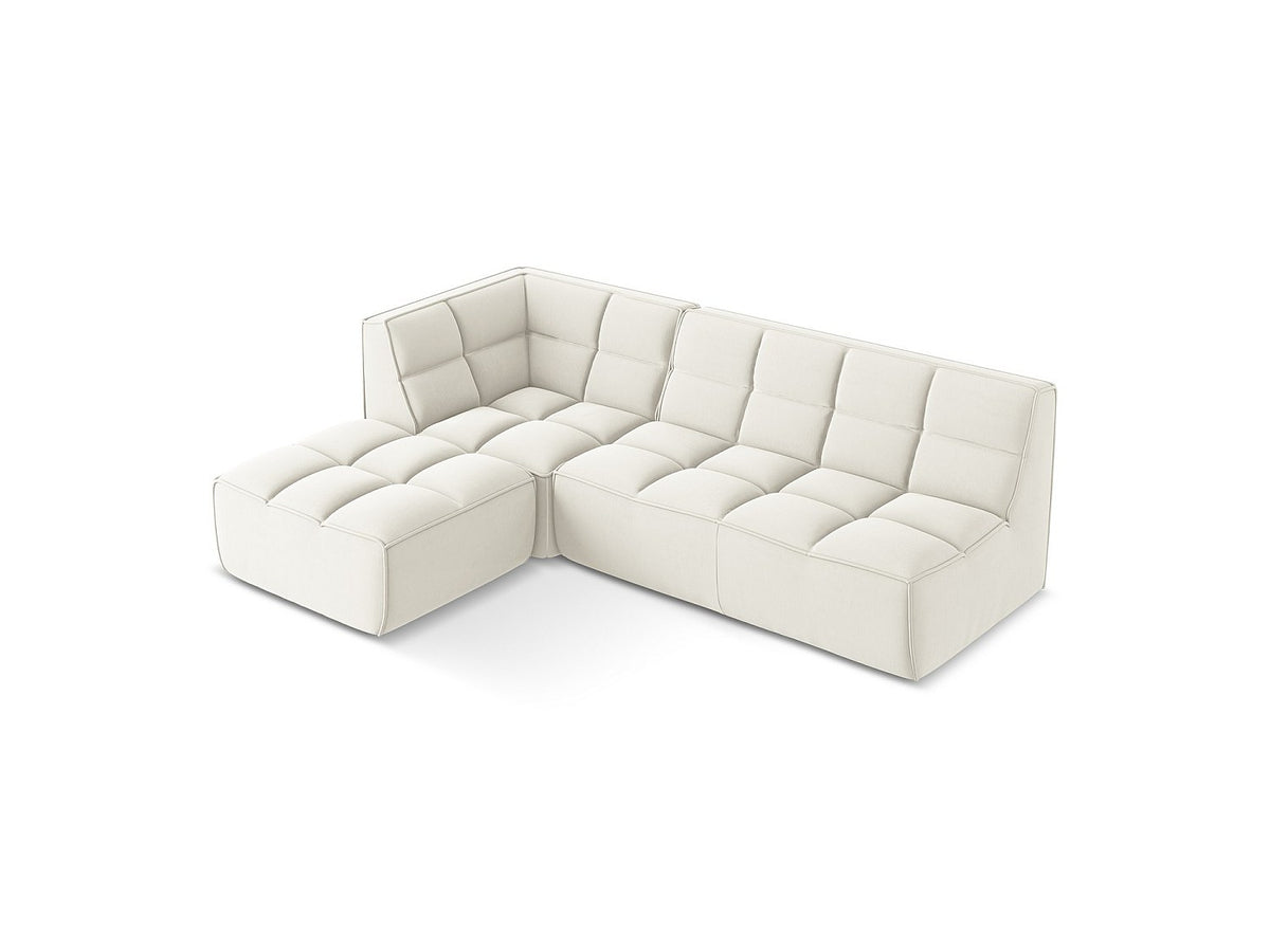 Canapé modulable 4 places beige tissu
