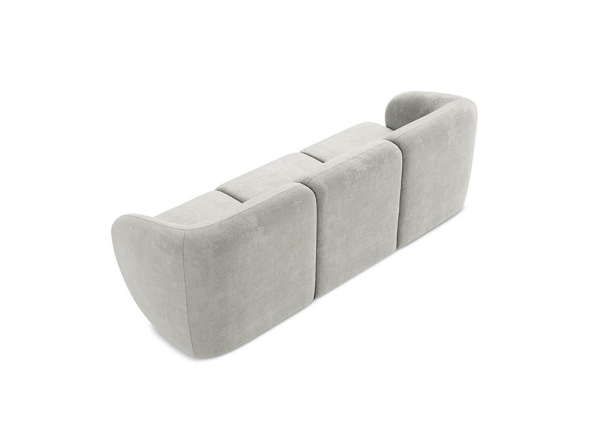 Canapé modulable 3 places gris tissu