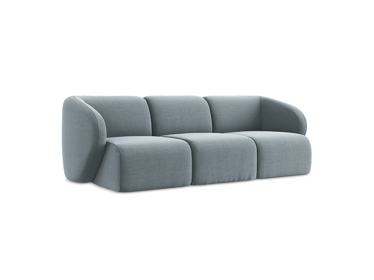 Canapé modulable 3 places bleu tissu