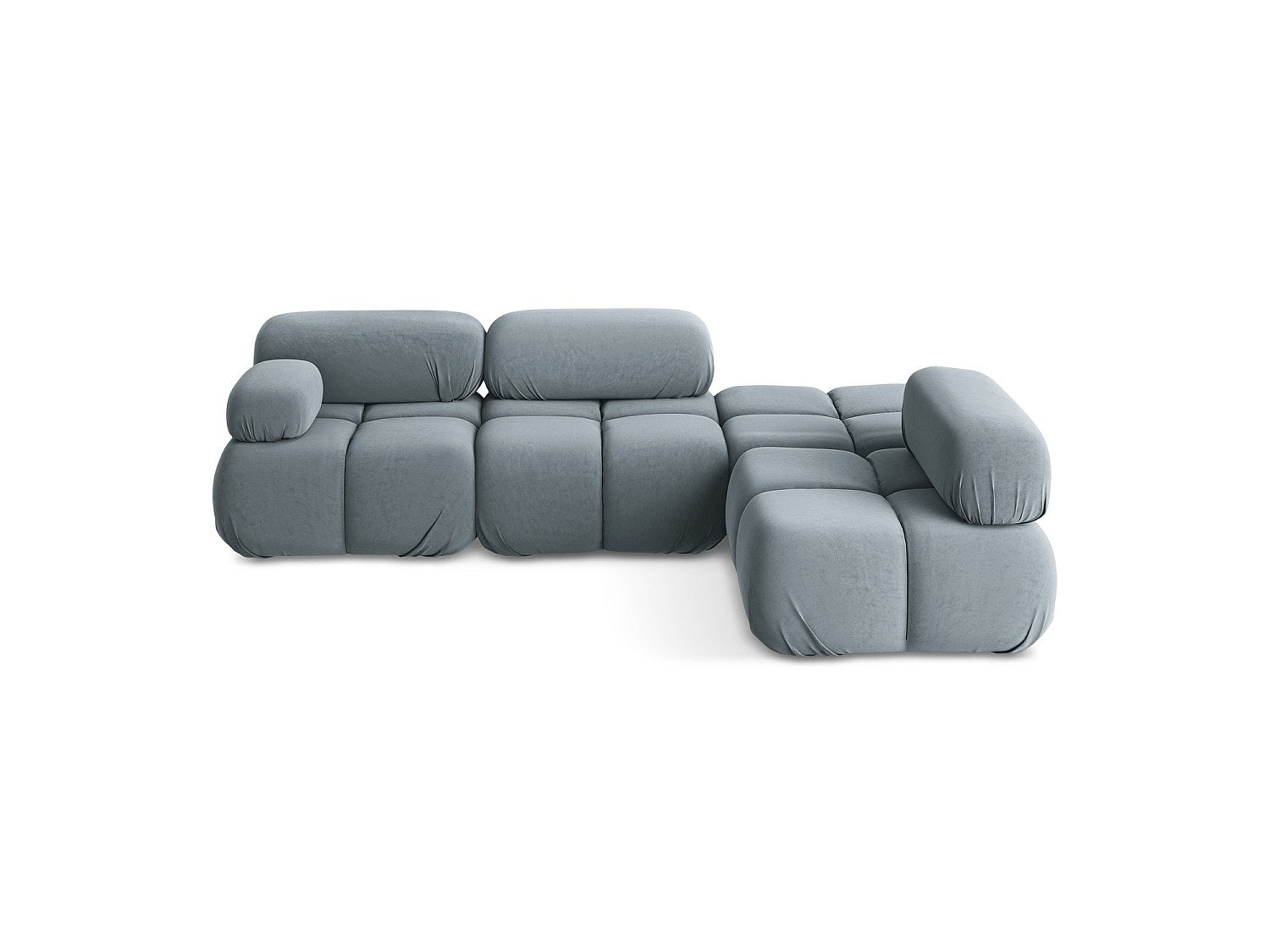 Canapé modulable 3 places bleu velours