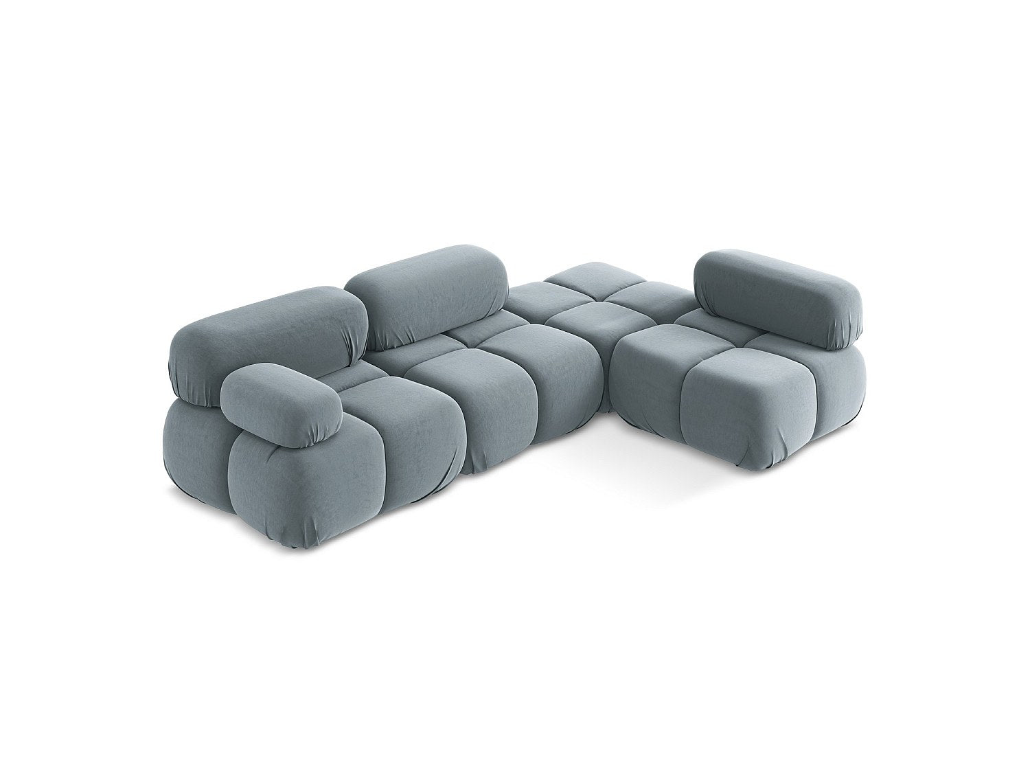 Canapé modulable 3 places bleu velours
